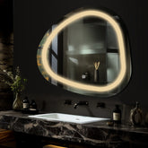 Espejo LED Asimétrico | Botón táctil | Luz blanca cálida - Reyze Seria Salono Model 1